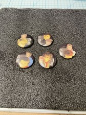 5 USED Vintage Duran Duran Pins- Photos of Band and Letters D U R A N. NICE/RARE