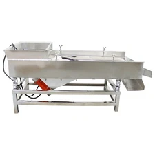 Electric Long Strip Sieve Linear Vibrating Screen 110V 10mm Single Layer JG40-95