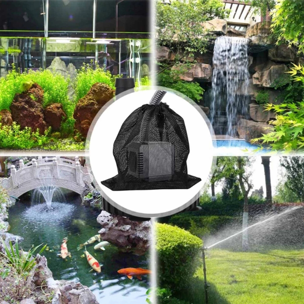 Water Garden Supplies 2-Pack Pond Pump Filter Bags 17.7x17.7 - Large Mesh  Filter Covers For Outdoor Water Features Pond Pump Bag, image size:1200x1200