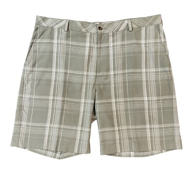 PING Golf Shorts Men's Size 42 Gray White Plaid Pockets Zippered