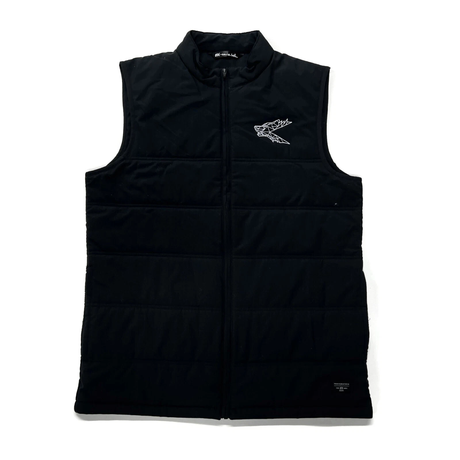 Travis Mathew Vest Mens Medium Black Cold Bay Puffer Full Zip Golf Windbreaker