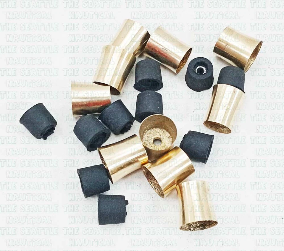 Lot of 10 Brass Spare Rubber Tip for Wooden Vintage Walking Stick Cane - Image 3 of 4