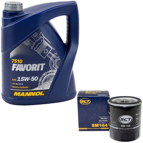 MotoröL Set 15W50 5 Liter + ÖLfilter SM 164 FüR Land Rover Freelander MG MGF ZR-image