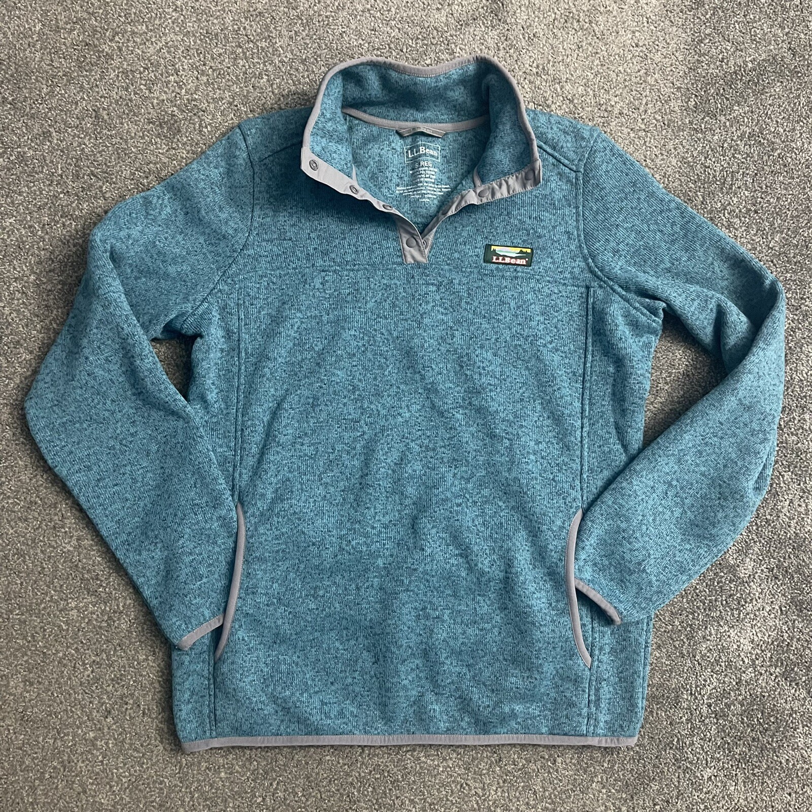 L.L. Bean Women's Teal Fleece T-Snap 