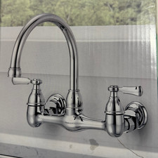 Peerless P2765LF Elmhurst 1.5 GPM Wall Mounted Bridge Kitchen Faucet, Chrome