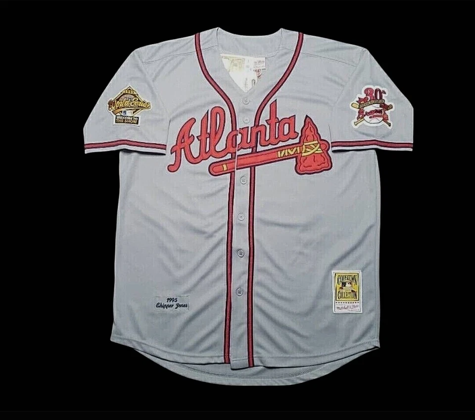 Chipper Jones Atlanta Braves Jersey 1995 World Series Throwback Stitched SALE! - Image 2 of 4