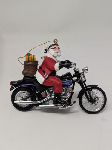 Harley Davidson North Pole Motorcycle Club Riding Santa Christmas Ornament - Picture 3 of 5