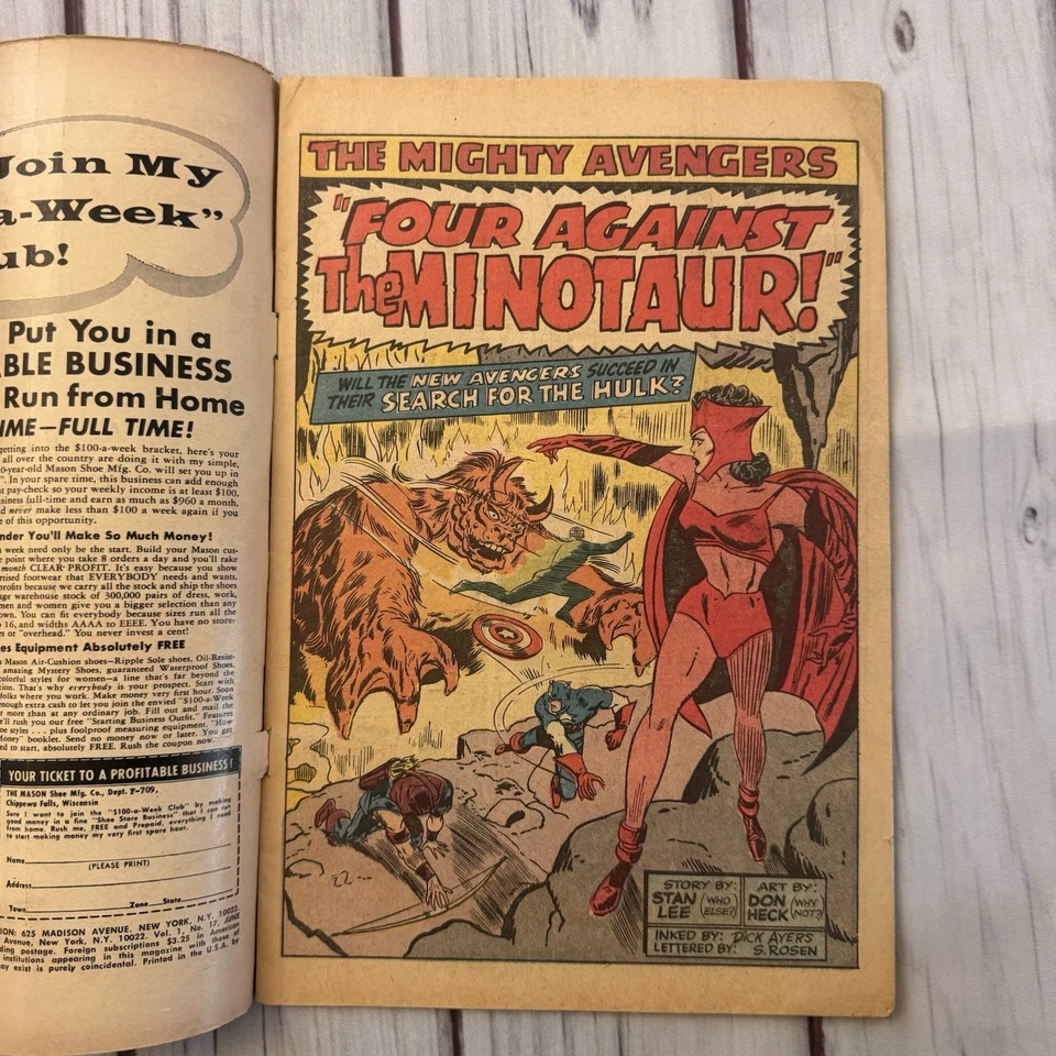 Avengers #17 Marvel 1965 (VG) 1ª aplicación. de Minotauro! ¡Cameo de Hulk! L@@K! Cómic Foto 3 de 3