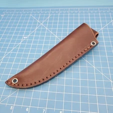 JRE Industries Fixed Blade Knife Sheath Brown Leather Belt Pouch Case 8"x6" USA
