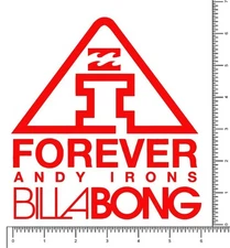Billabong AI Andy Irons Forever Die Cut Team Sticker Decal 6.25" Pick your color