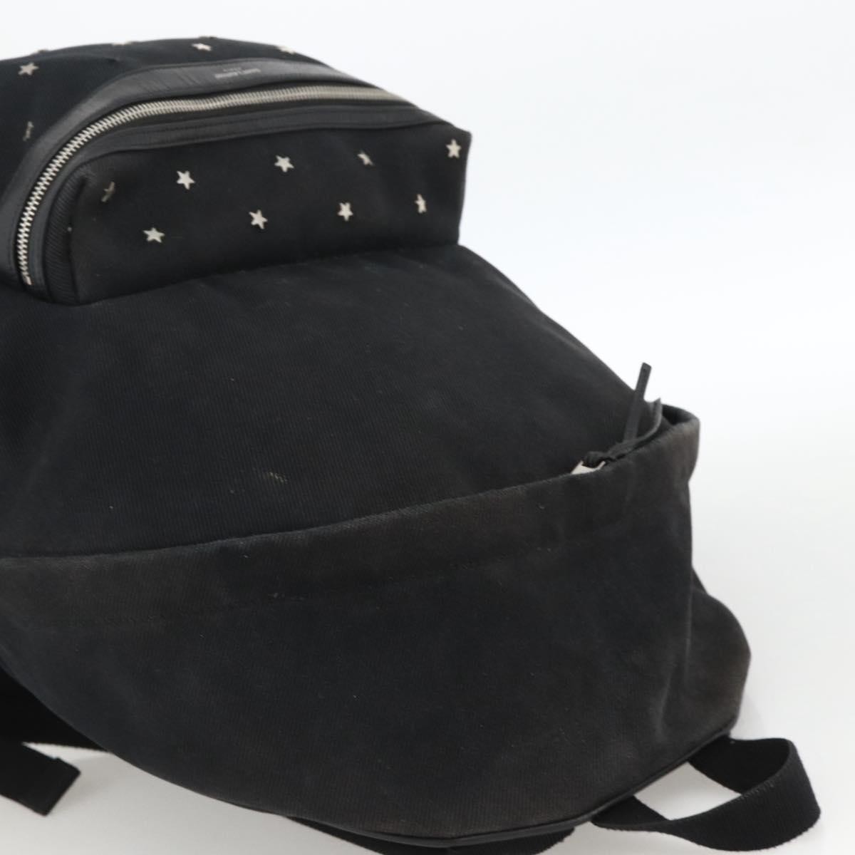 SAINT LAURENT Backpack Canvas Black Silver Auth bs34220 — image 6