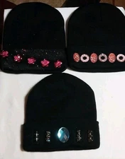Beanie Hats Set Of 3 - Hand Made - Brand New - One Size Fits All