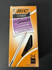 BIC Cristal Xtra Smooth Ballpoint Pen, Medium 1 Count (Pack of 24), Black 