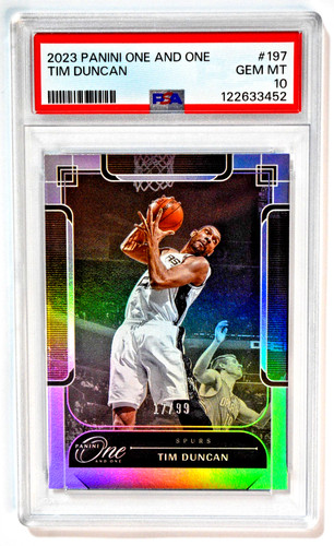 2023 Panini One and One #197 Tim Duncan /99 PSA 10 Gem Mint Spurs