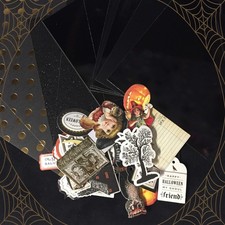 Anna Griffin BLACK DREARY Halloween CardStock, Embellishments, Sentiments