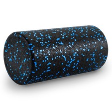 High Density Foam Roller 12 inch Firm Full Body Massage Tool Black Blue