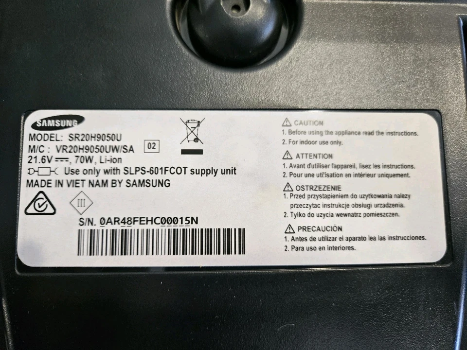 Samsung Cyclone Force Vacuum Cleaner Model-SR20H9050U - Image 3 of 3