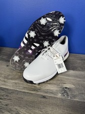 Adidas Tour 360 24 Golf Shoes White Shadow Fig Black Cleats IE3366 Size 12.5