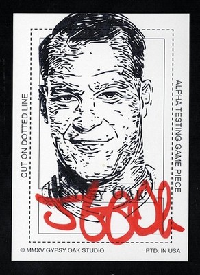 GORDIE HOWE -GYPSY OAK Artist Signed ALPHA TESTING GAME CARD- DETROIT RED WINGS