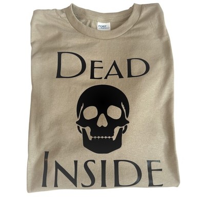 Dead Inside Skull Graphic T Shirt Sand Mens XL Core Blend