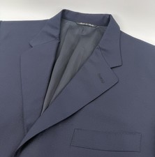 Canali Blazer Mens EU 52/US 44R Navy Blue Wool Made in Italy 3 Button Sport Coat
