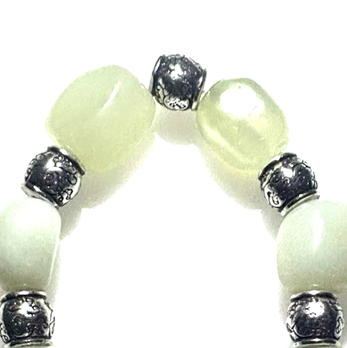 PULSERA BRIGHTON SERPENTNE JADE Verde Claro Borla Cuelga Plata Foto 4 de 4