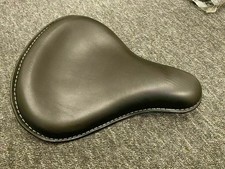 BLACK LEATHER DEEP DISH SOLO SEAT FIT FOR HARLEY BOBBER CHOPPER SPORTSTER