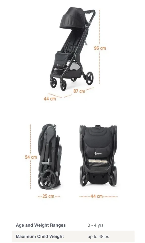 NIB Ergobaby Metro+ Compact Comfort City Stroller Slate Gray - Image 2 of 4