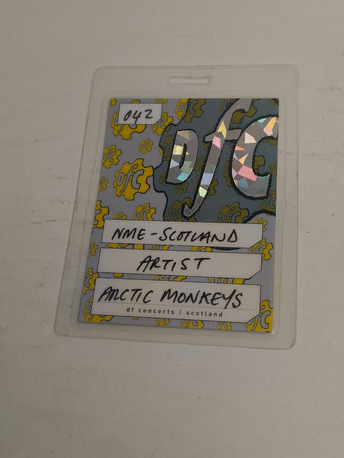 NME Scotland Arctic Monkeys - Laminate Backstage Pass 2006
