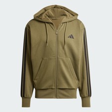 adidas men Essentials 3-Stripes Fleece Hoodie