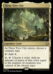 Three Tree City #260 Bloomburrow Rare Legendary Land MTG