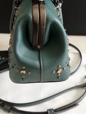 COACH 1941 TEAL PRAIRIE RIVETS KISSLOCK SATCHEL 21591 350 OF 612