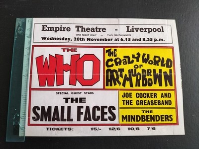 1968 The Who, Small Faces etc flyer - Liverpool Empire (reprint) approx 8'' x 6''