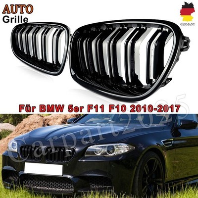 BMW F10 F11 F18 Frontgrill Set Schwarz Hochglanz - Doppelsteg Design