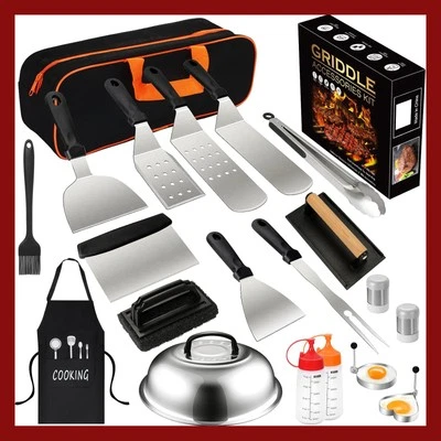 Blackstone Grill Accessories Kit, 20PC BBQ Griddle Tools Set For Outdoor Camping