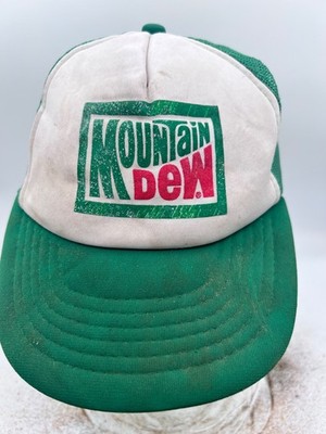 VINTAGE Mountain Dew Foam Green Baseball Hat Trucker Snap Back Mesh Farmer