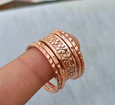 Copper Flower Designer Ring, Hammered Ring, Natural Handmade Copper DesiAll Size