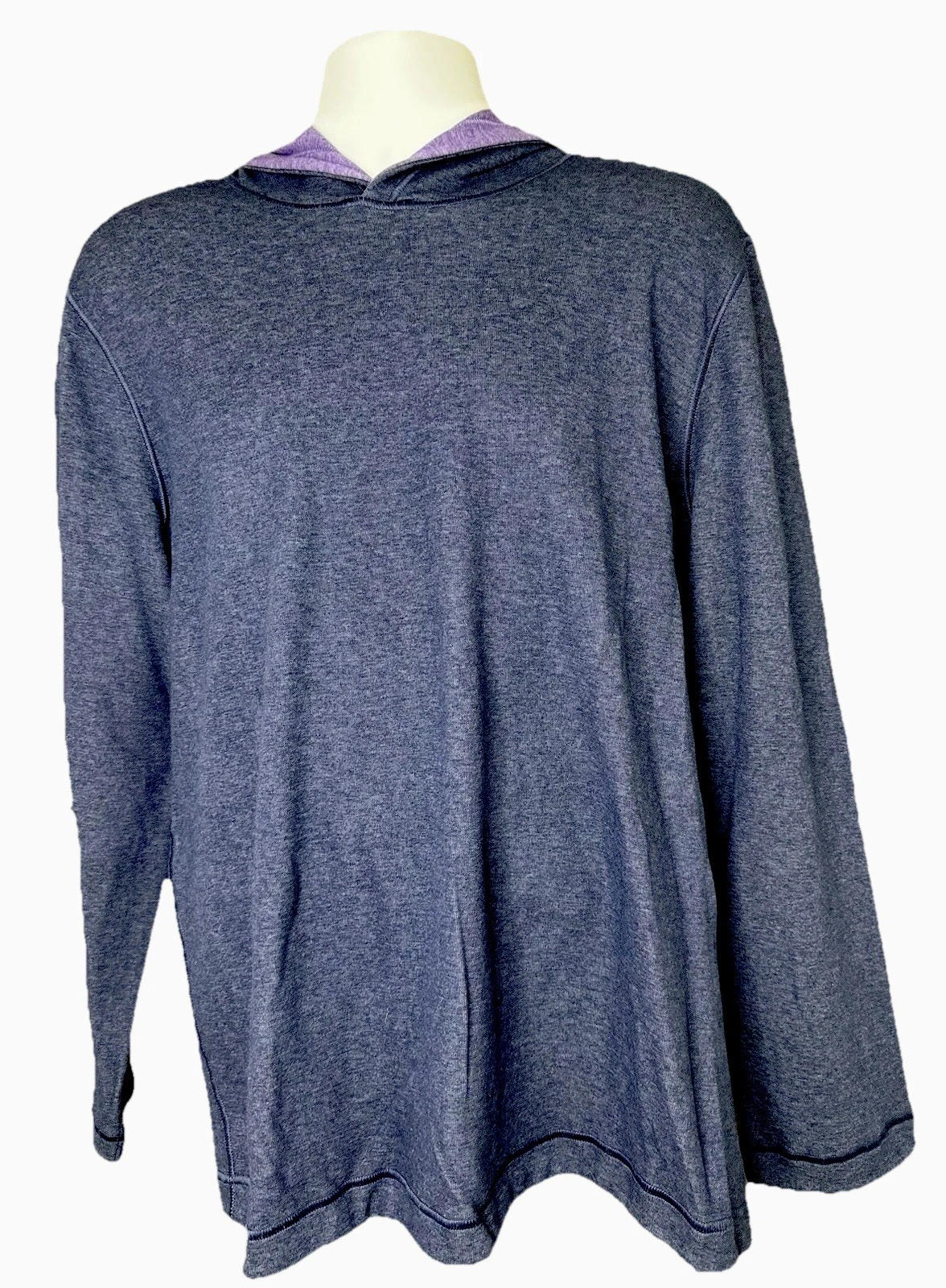 Wilkens Bros Knit Shirt Heritage L Reversible Navy Purple Hooded Lightweight NEW