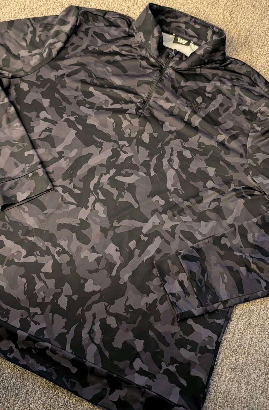 PXG Mens Essential Fairway 1/4 Zip Golf Pullover Shirt Size Large Black Camo thumbnail 2