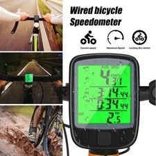 Digital Bicycle Speedometer Odometer LCD Backlight Bike Computer Wired Wireless
