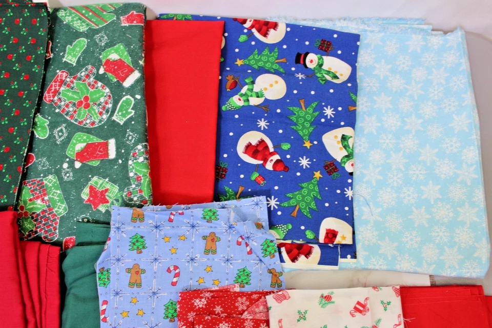 Lote de 15 Telas de Acolchado de Algodón Navidad Compatibles Cuarto de Grasa a Patio Completo Foto 4 de 4