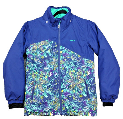 Kamik Ski Snow Boarding Jacket Girls 14 Insulated Ink Splatter Scotchlite Reflec