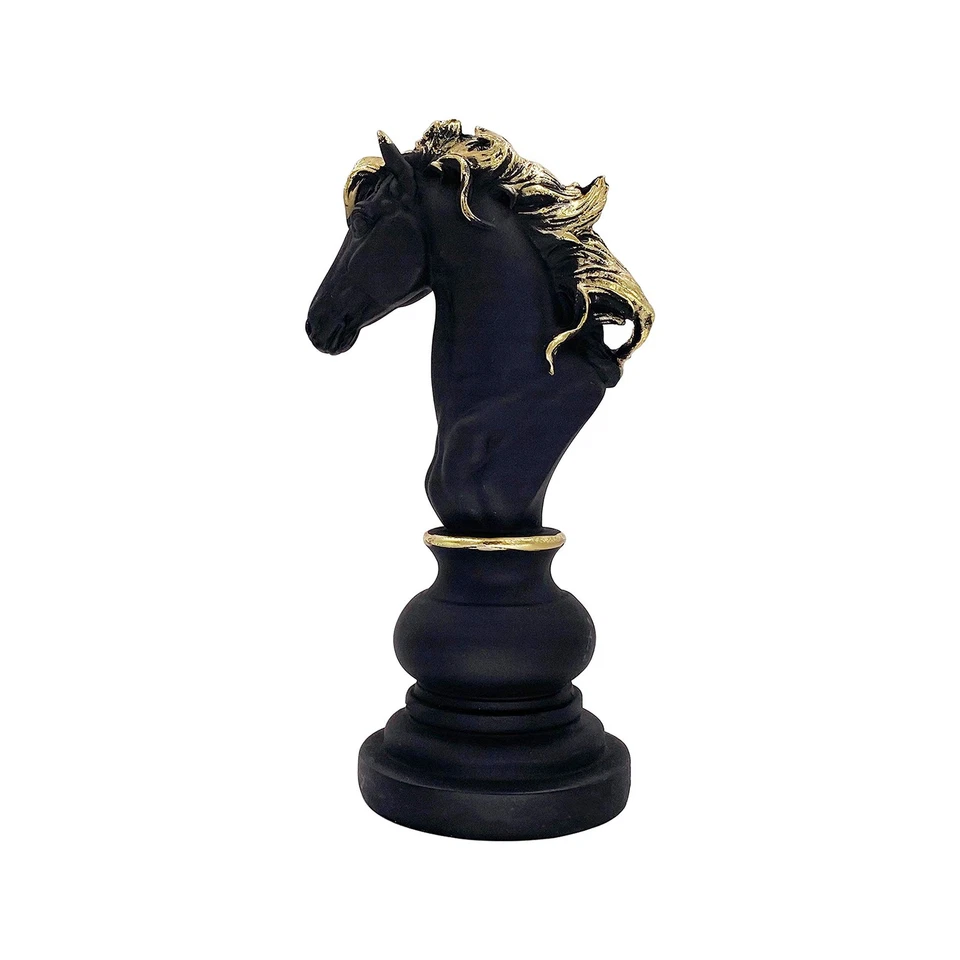 Paquete de tres estatua de caballero rey reina ajedrez escultura adorno figura coleccionable... Foto 4 de 4