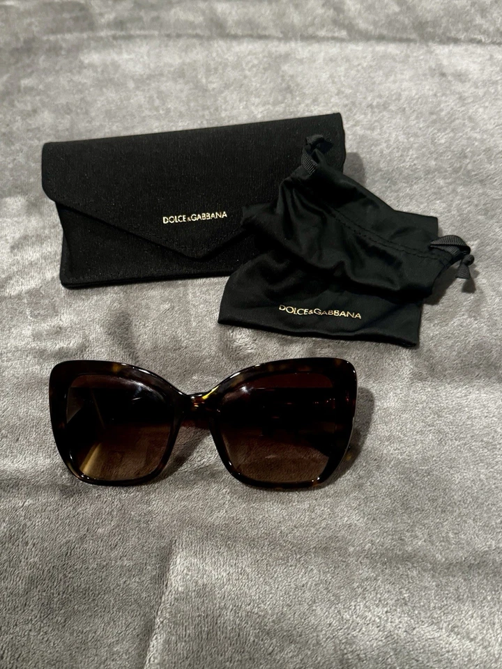 Gafas de sol DOLCE & GABBANA DG 4348 Habana Marrón oscuro tortuga diseñador D&G usadas Foto 2 de 4
