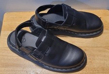 Dr. Martens Jorge II Slingback Mules Clogs Black Leather Sandals Size M7, W8
