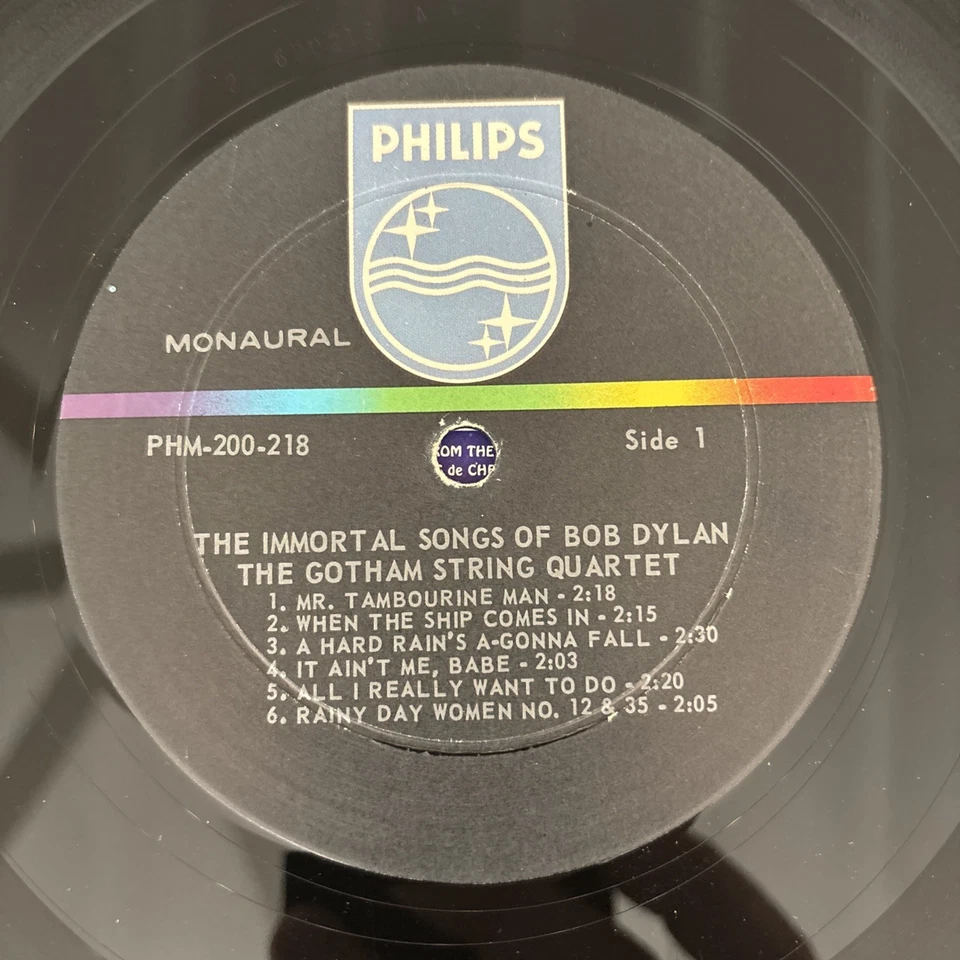 Gotham String Quartet The Immortal Songs Of Bob Dylan 1966 MONO Philips VG/VG - Image 4 of 4