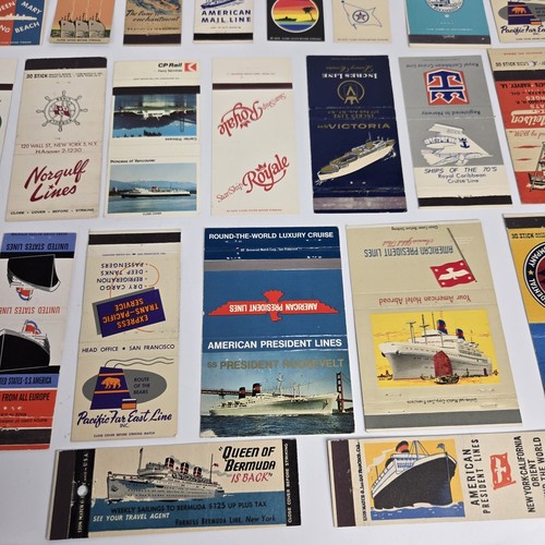 Vintage Streichholzheftchenhüllen - Schiffe und Boote 40er-80er Jahre Konvolut 35 - Bild 3 von 8