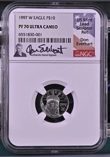 1997 W 1/10 oz $10 Platinum Eagle NGC PF-70 ULTRA CAMEO 4415.70 per troy oz