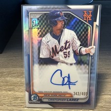 Bowman Chrome Cristopher Larez Mets Refractor Auto #CPA-CLA /499 2024