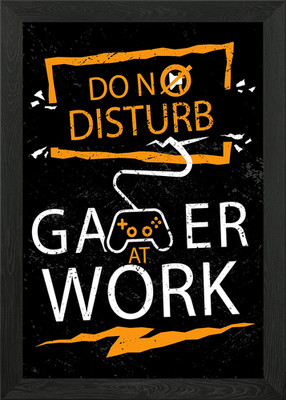 Gamer at work Gaming Gerahmtes Wandbild Poster Leinwanddruck Bild
